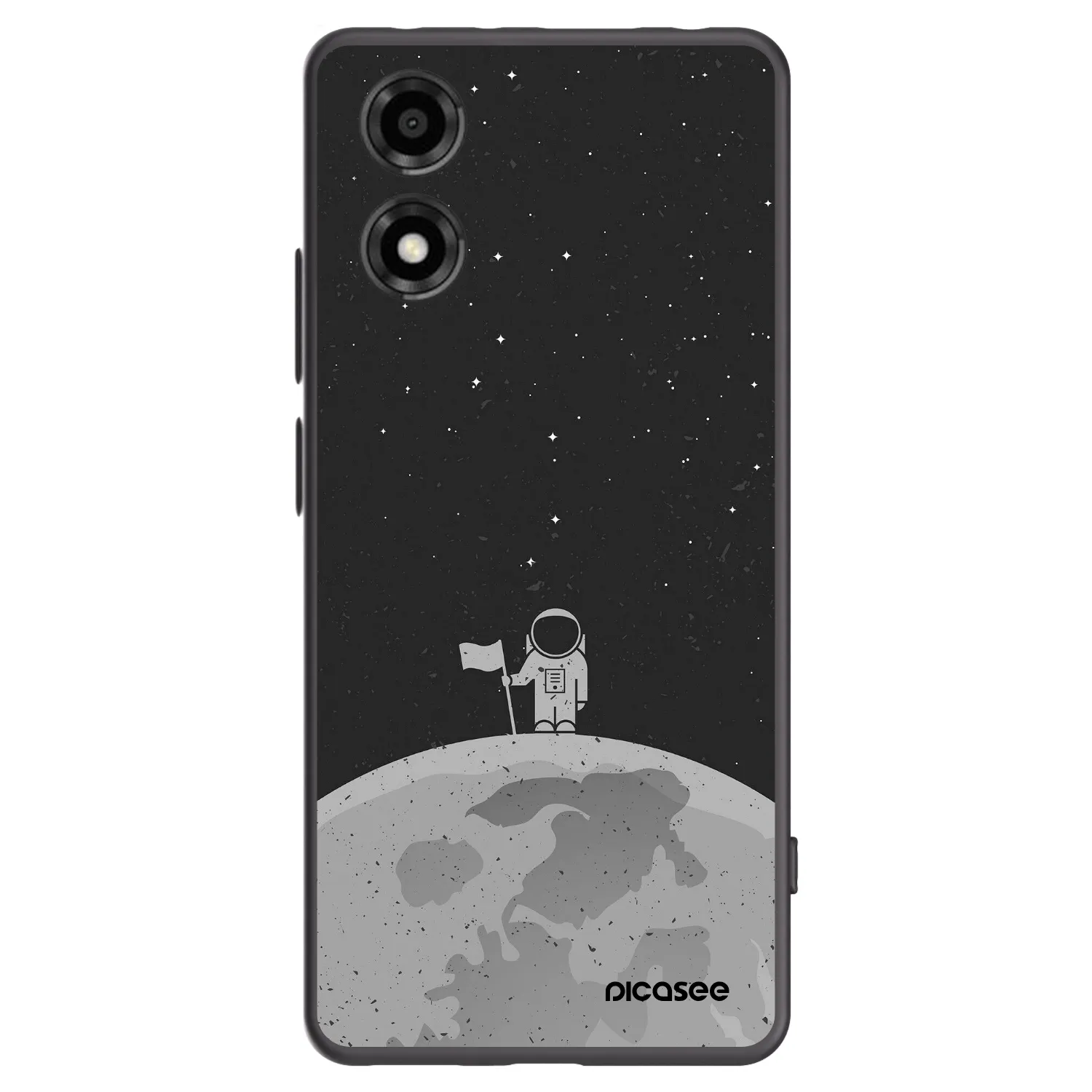 Picasee silikonowe czarne etui na Motorola Moto E14 - Astronaut