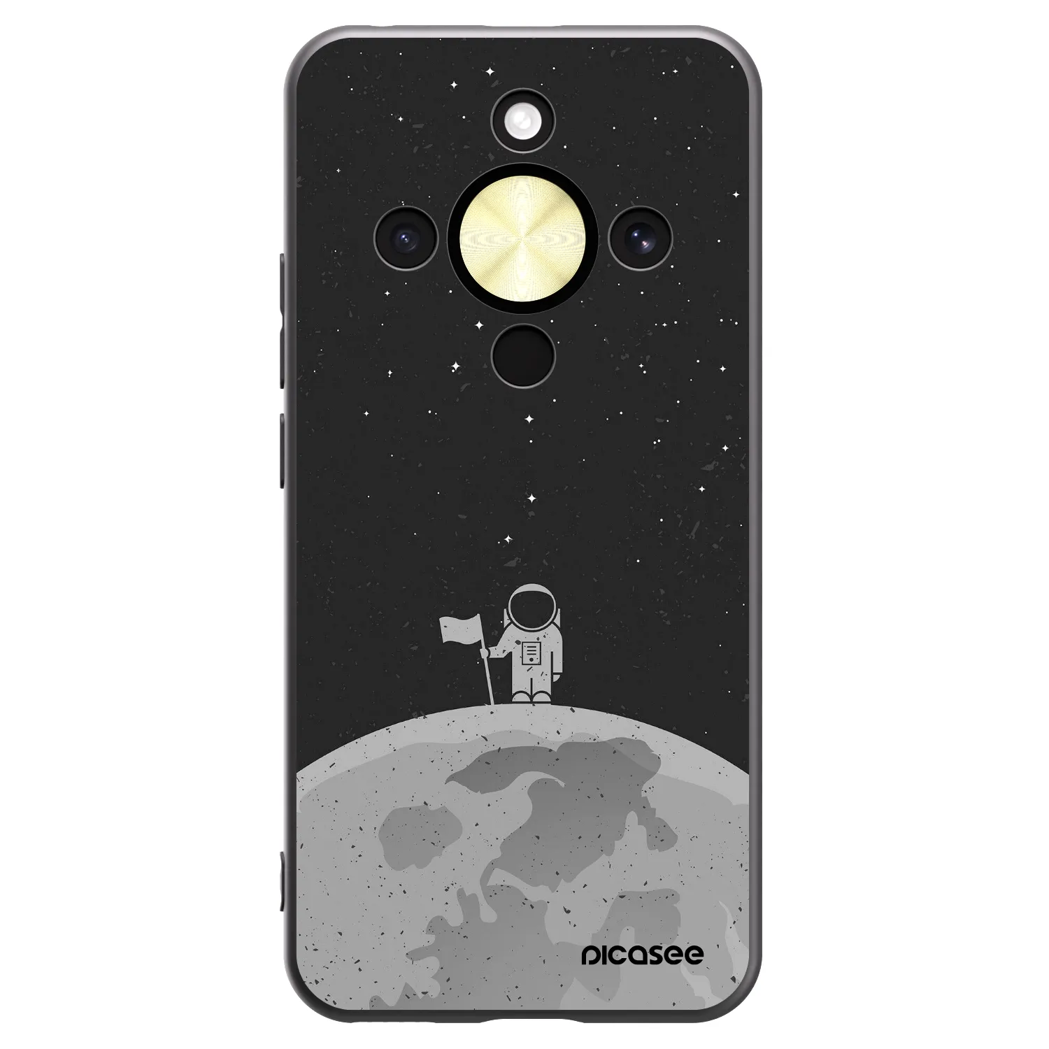 Picasee silikonowe czarne etui na Honor Magic8 Lite 5G - Astronaut