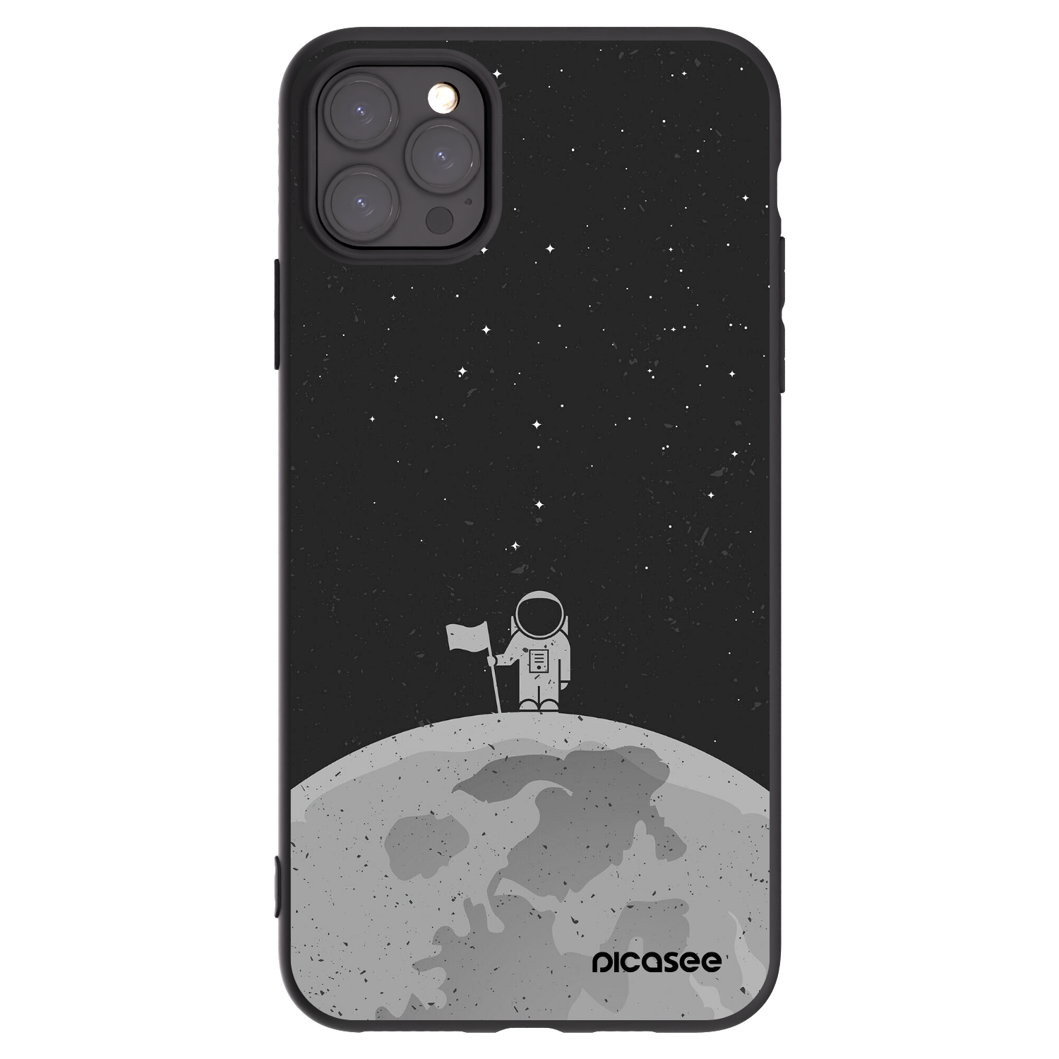 Picasee silikonowe czarne etui na Apple iPhone 11 Pro Max - Astronaut