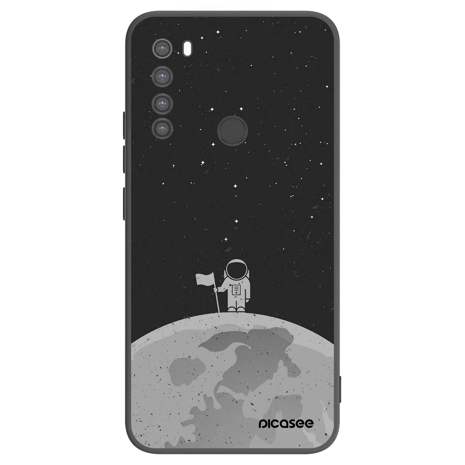 Picasee silikonowe czarne etui na Xiaomi Redmi Note 8 - Astronaut