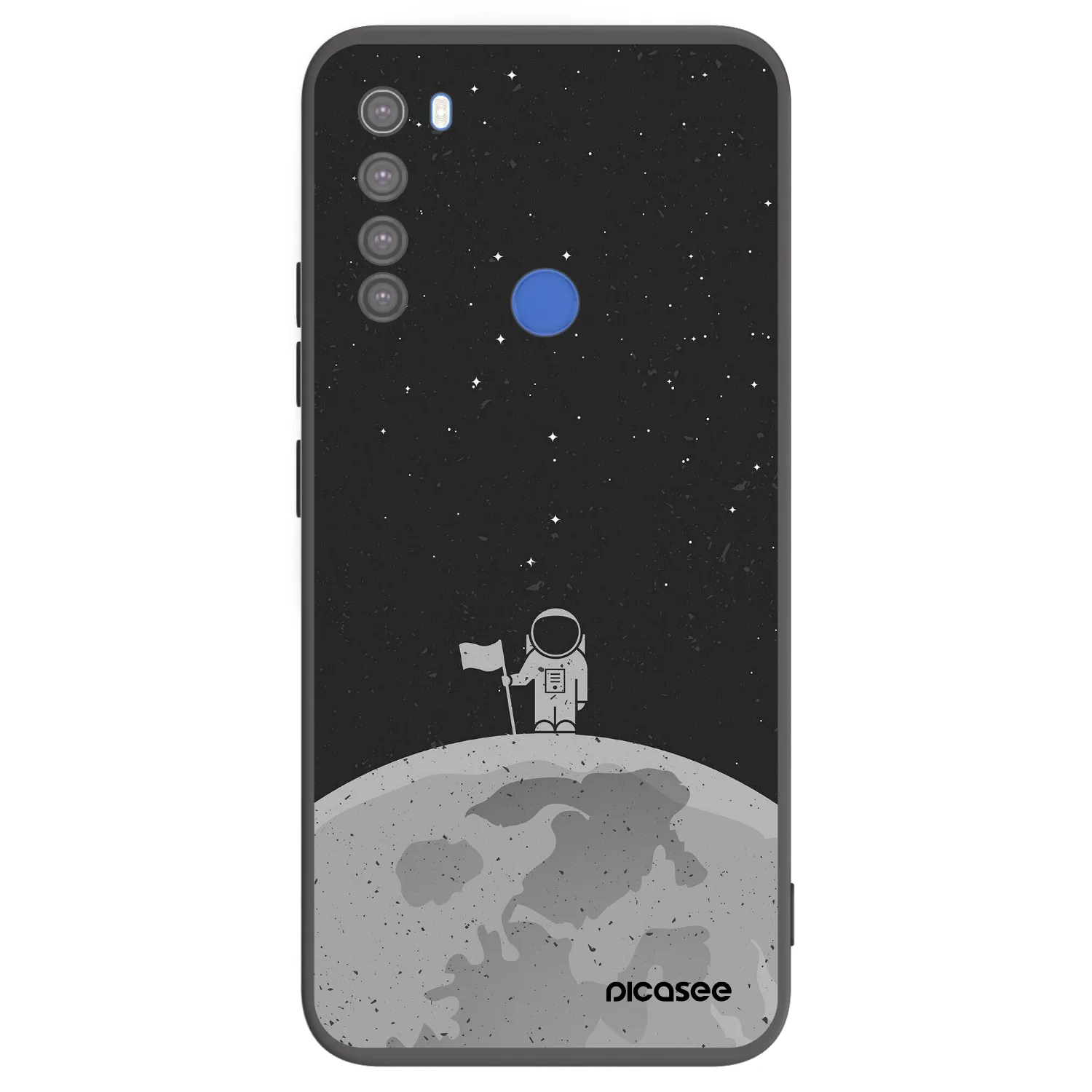 Picasee silikonowe czarne etui na Xiaomi Redmi Note 8T - Astronaut
