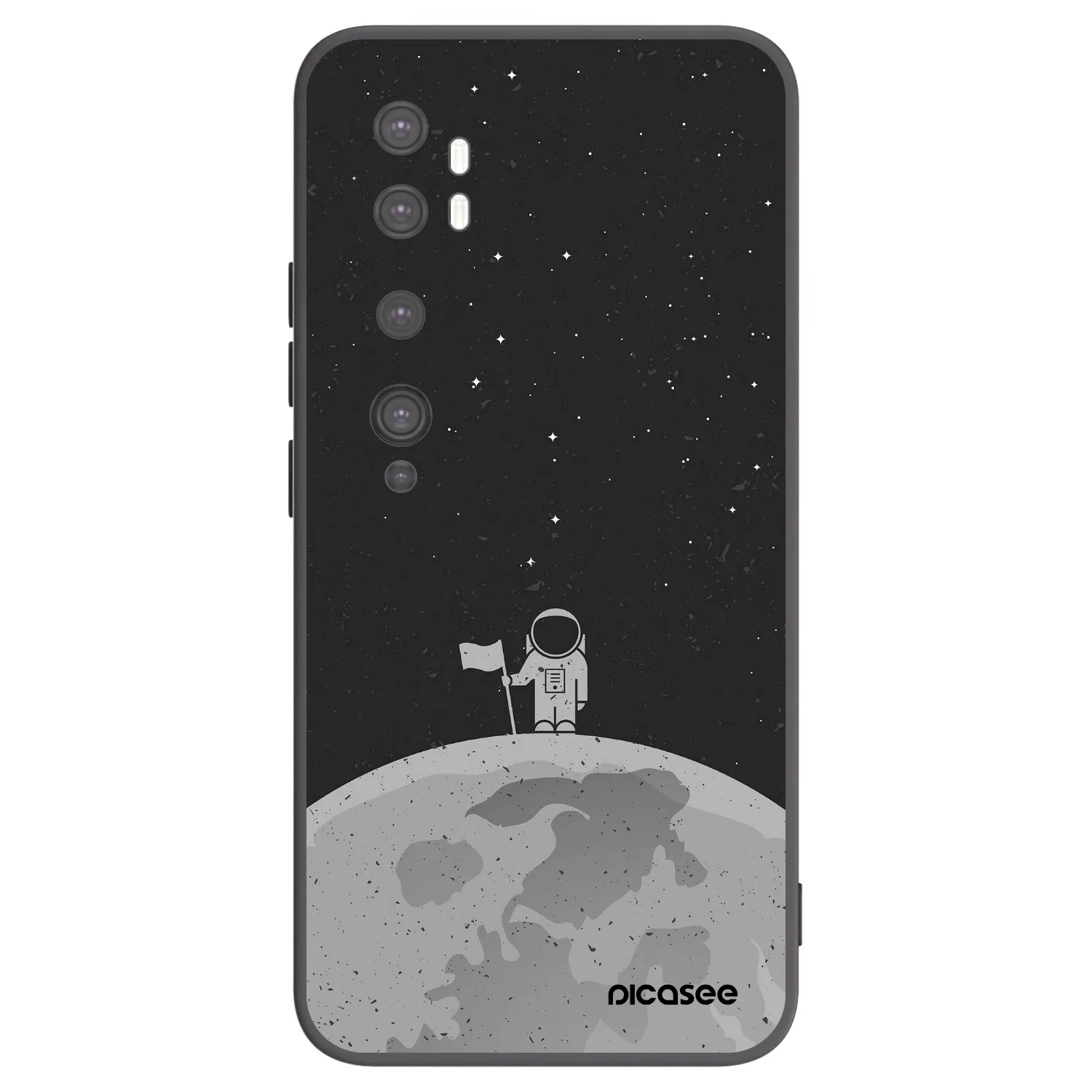 Picasee silikonowe czarne etui na Xiaomi Mi Note 10 (Pro) - Astronaut