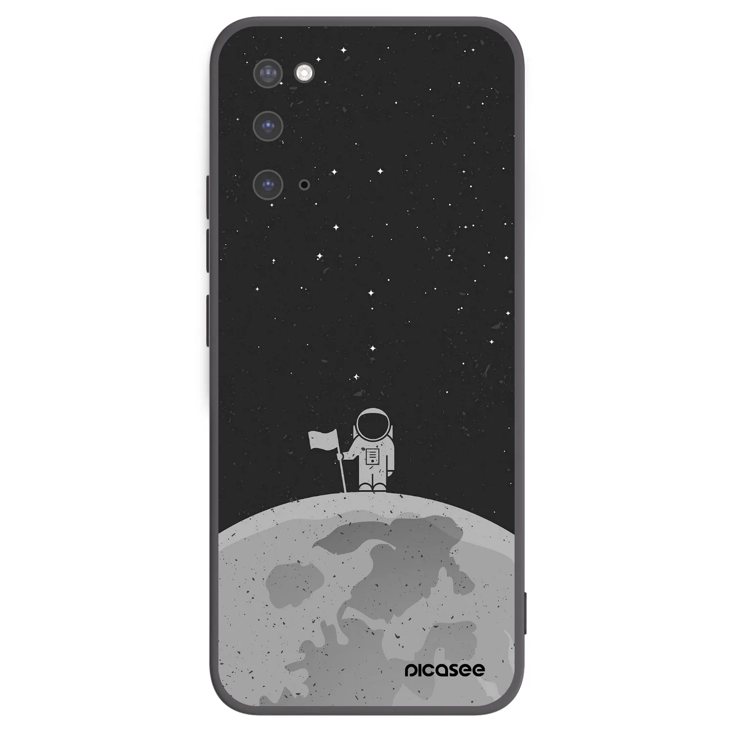 Picasee silikonowe czarne etui na Samsung Galaxy S20 G980F - Astronaut