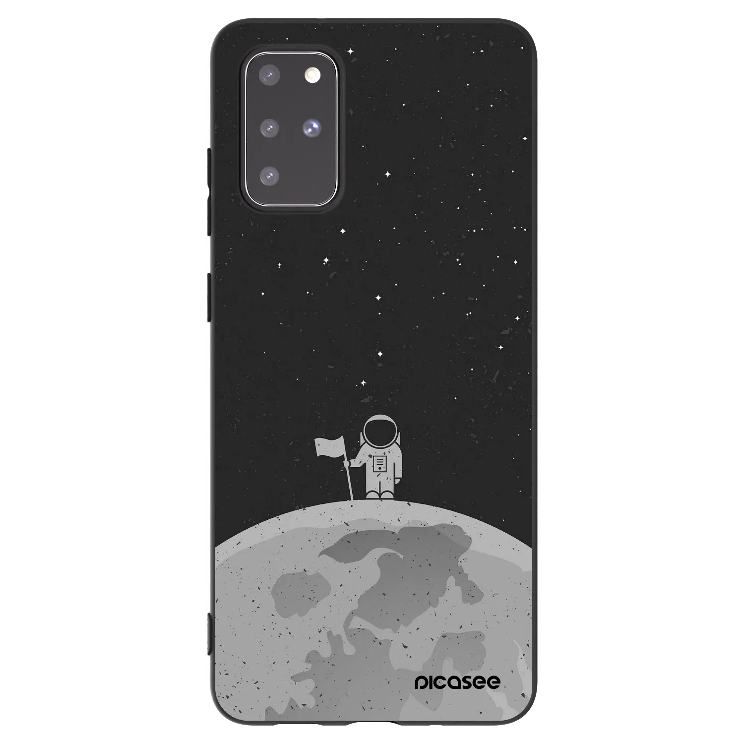 Picasee silikonowe czarne etui na Samsung Galaxy S20+ G985F - Astronaut