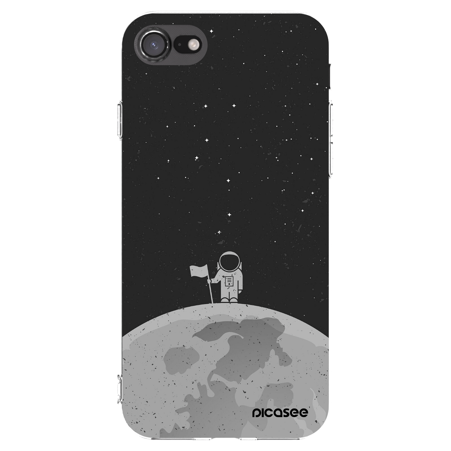 Picasee silikonowe przeźroczyste etui na Apple iPhone SE 2020 - Astronaut
