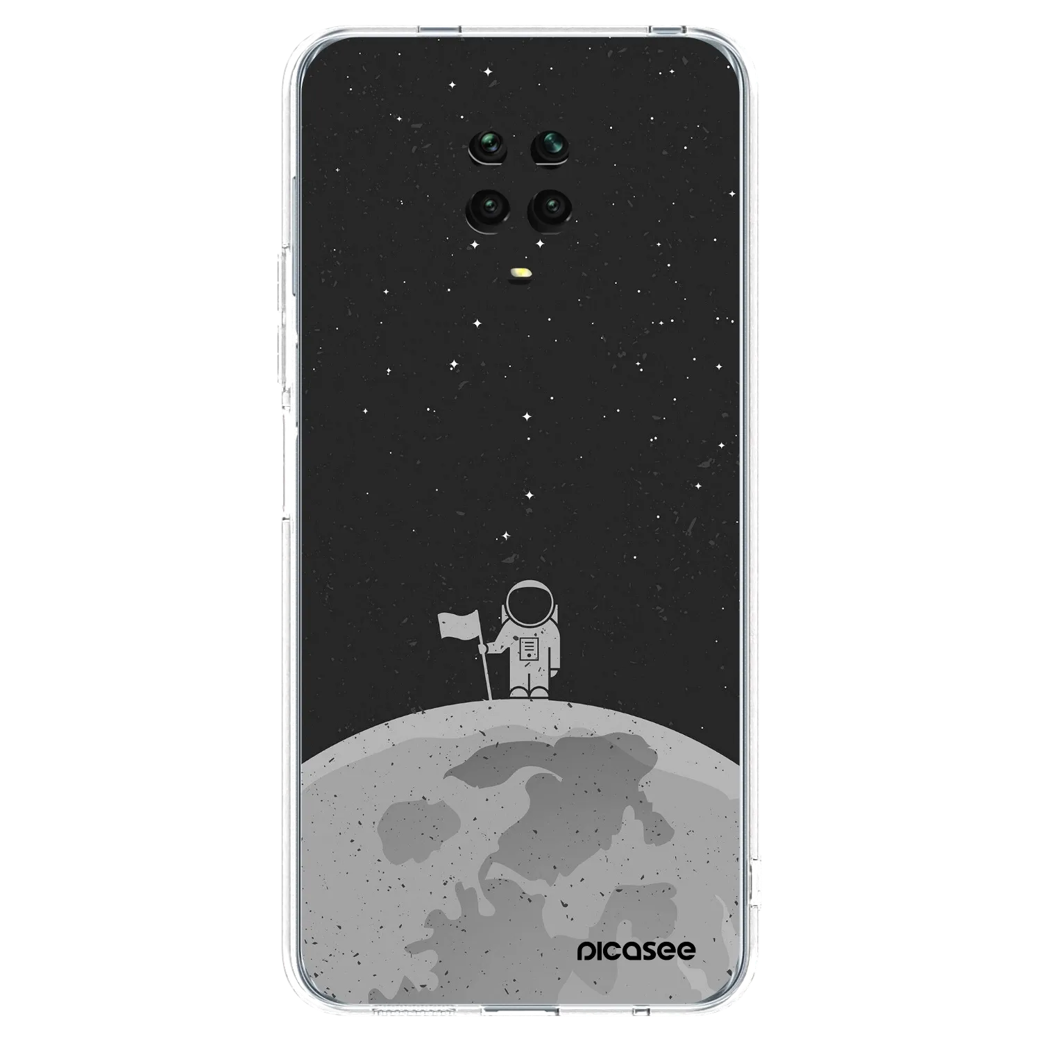Picasee silikonowe przeźroczyste etui na Xiaomi Redmi Note 9 Pro - Astronaut
