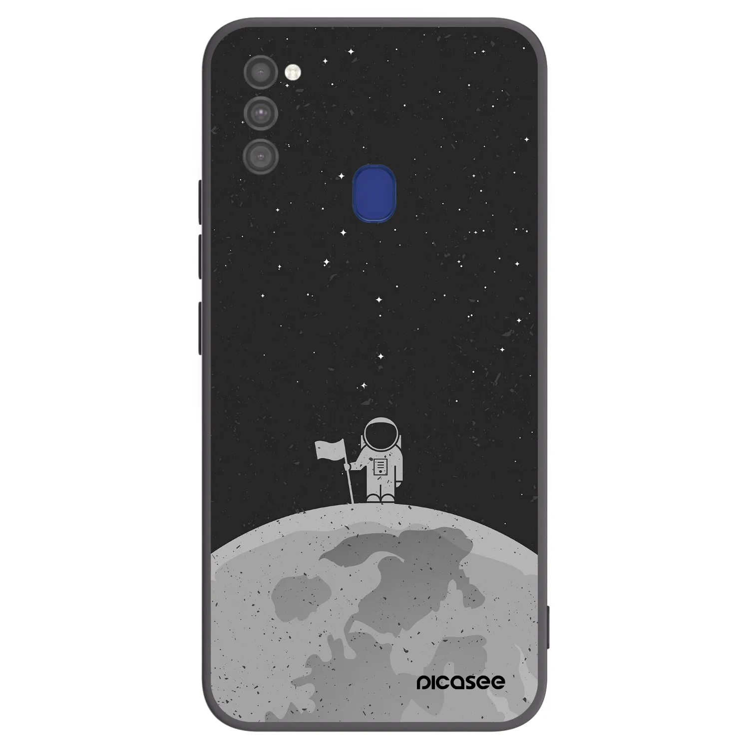 Picasee silikonowe czarne etui na Samsung Galaxy M21 M215F - Astronaut