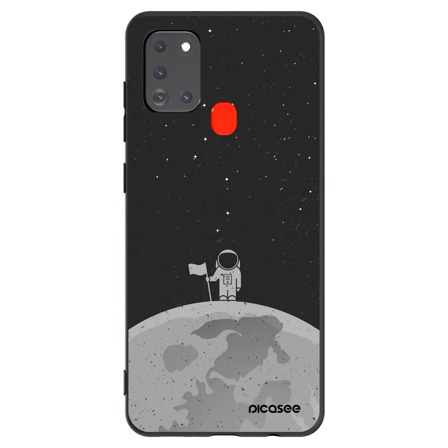 Picasee silikonowe czarne etui na Samsung Galaxy A21s - Astronaut