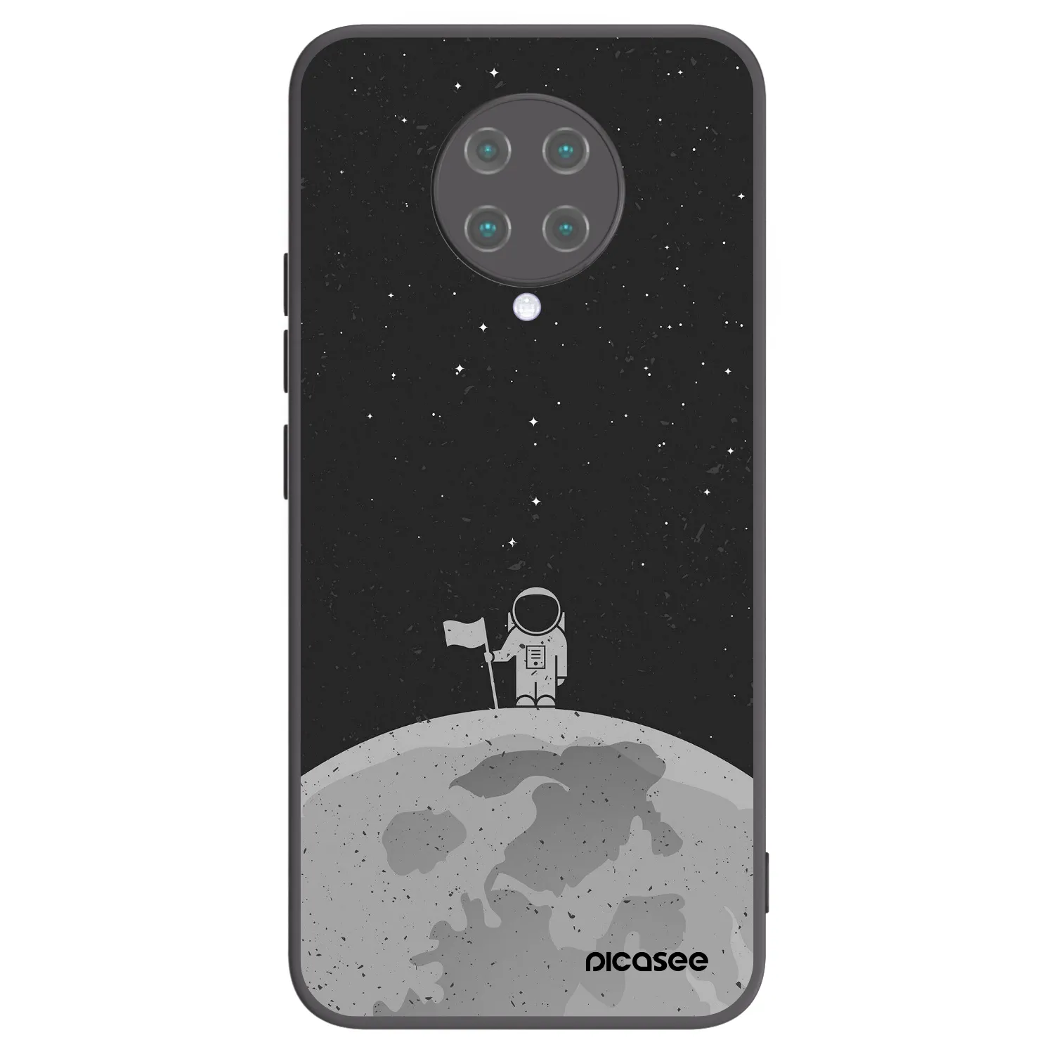 Picasee silikonowe czarne etui na Xiaomi Poco F2 Pro - Astronaut