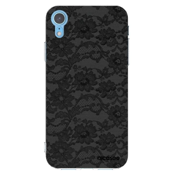Picasee silikonowe przeźroczyste etui na Apple iPhone XR - Dark Elegance