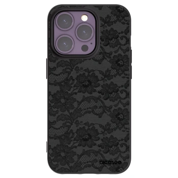 Picasee silikonowe czarne etui na Apple iPhone 14 Pro - Dark Elegance