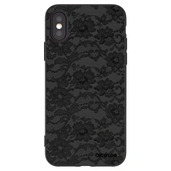 Picasee silikonowe czarne etui na Apple iPhone X/XS - Dark Elegance