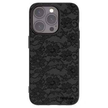 Picasee silikonowe czarne etui na Apple iPhone 15 Pro - Dark Elegance