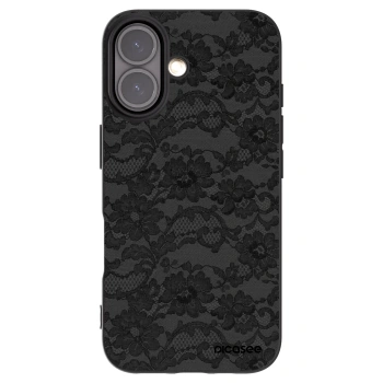 Picasee silikonowe czarne etui na Apple iPhone 16 - Dark Elegance