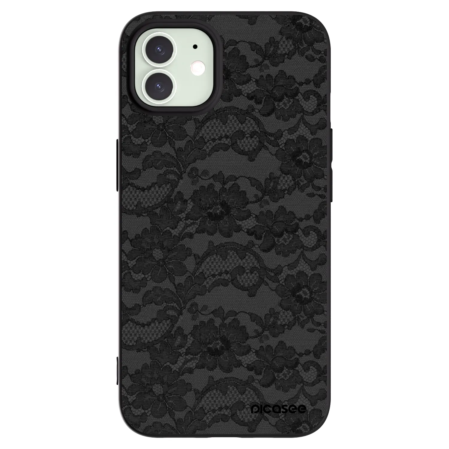 Picasee silikonowe czarne etui na Apple iPhone 12 - Dark Elegance