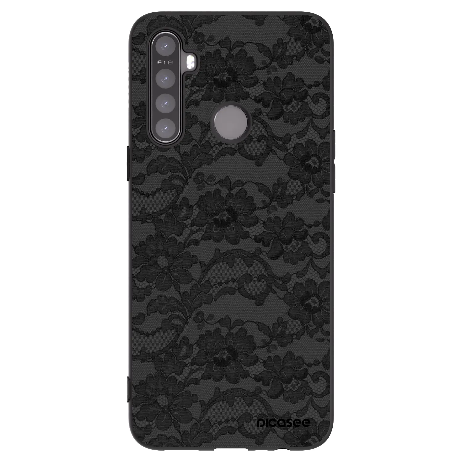 Picasee silikonowe czarne etui na Realme 5 - Dark Elegance