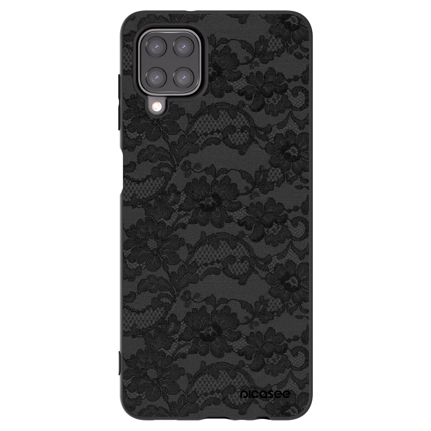 Picasee silikonowe czarne etui na Samsung Galaxy A12 A125F - Dark Elegance