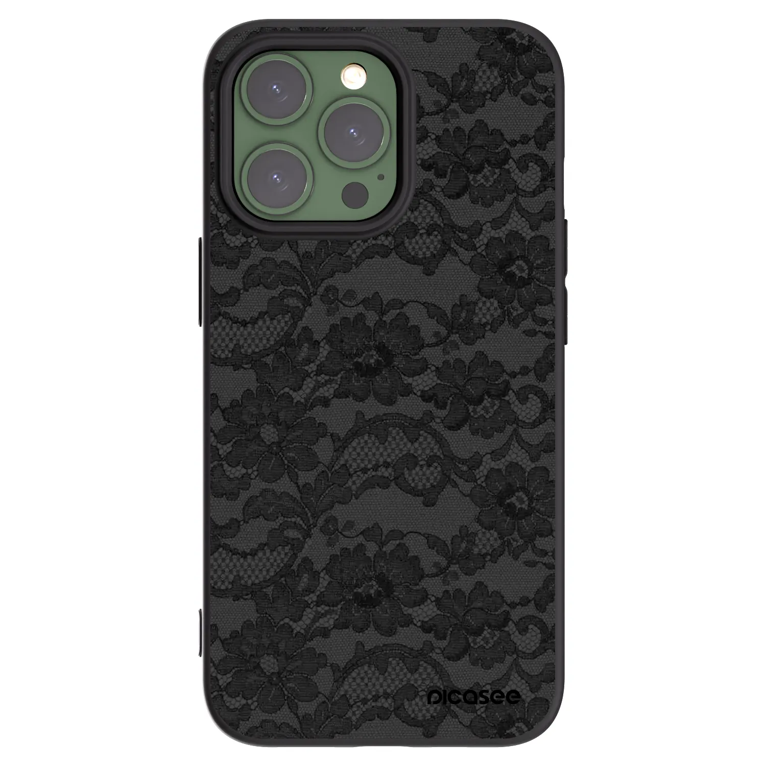 Picasee silikonowe czarne etui na Apple iPhone 13 Pro - Dark Elegance