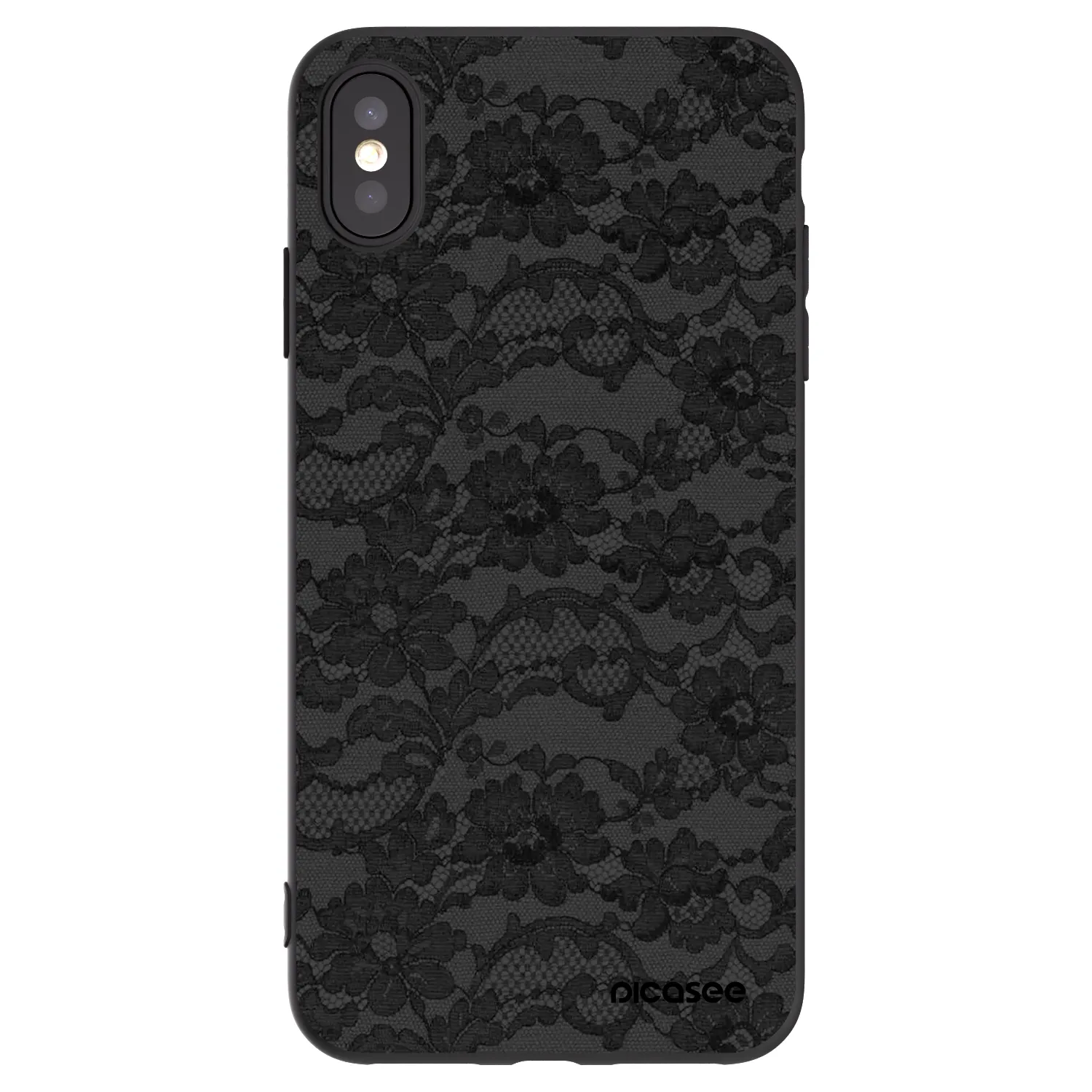 Picasee silikonowe czarne etui na Apple iPhone XS Max - Dark Elegance