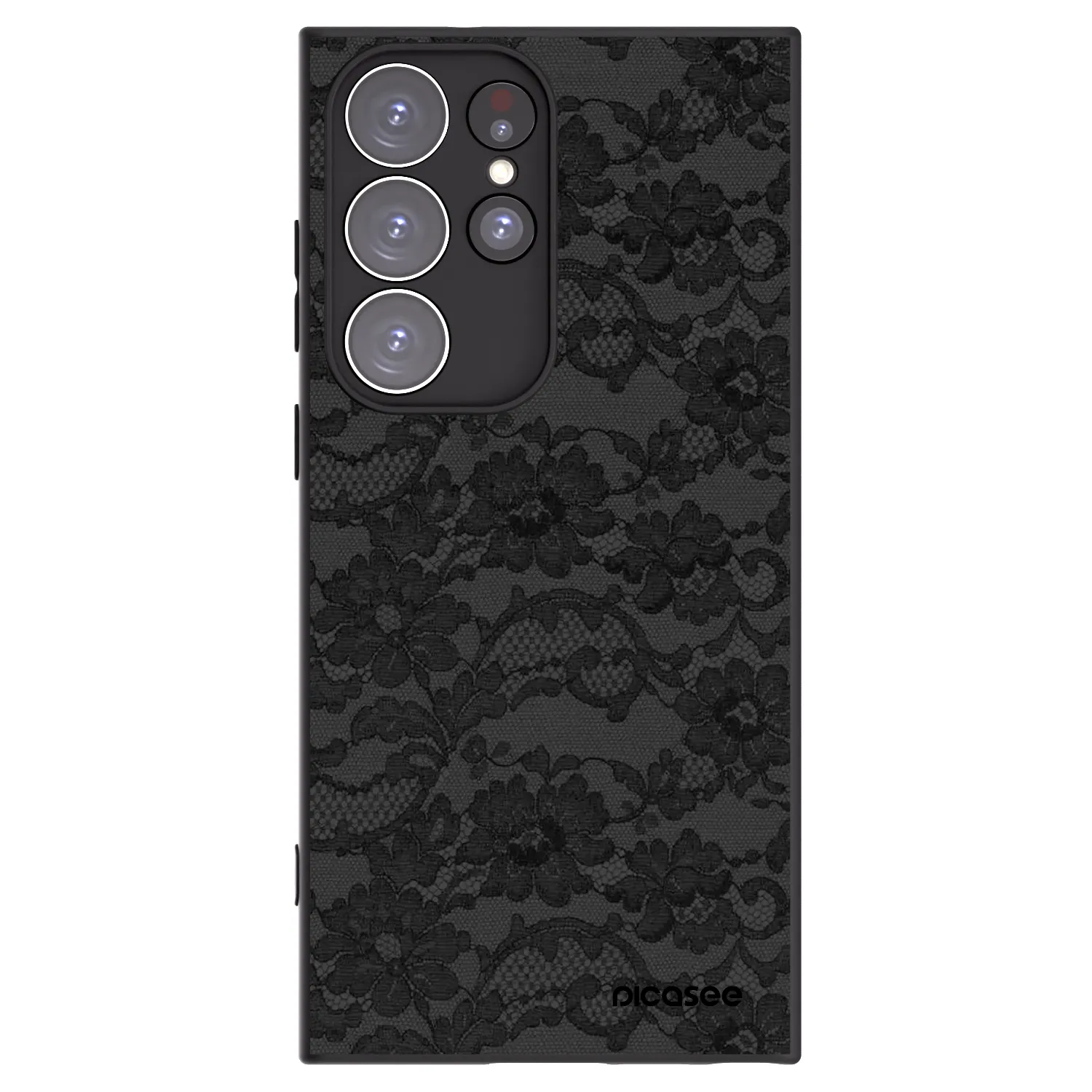 Picasee silikonowe czarne etui na Samsung Galaxy S23 Ultra 5G - Dark Elegance