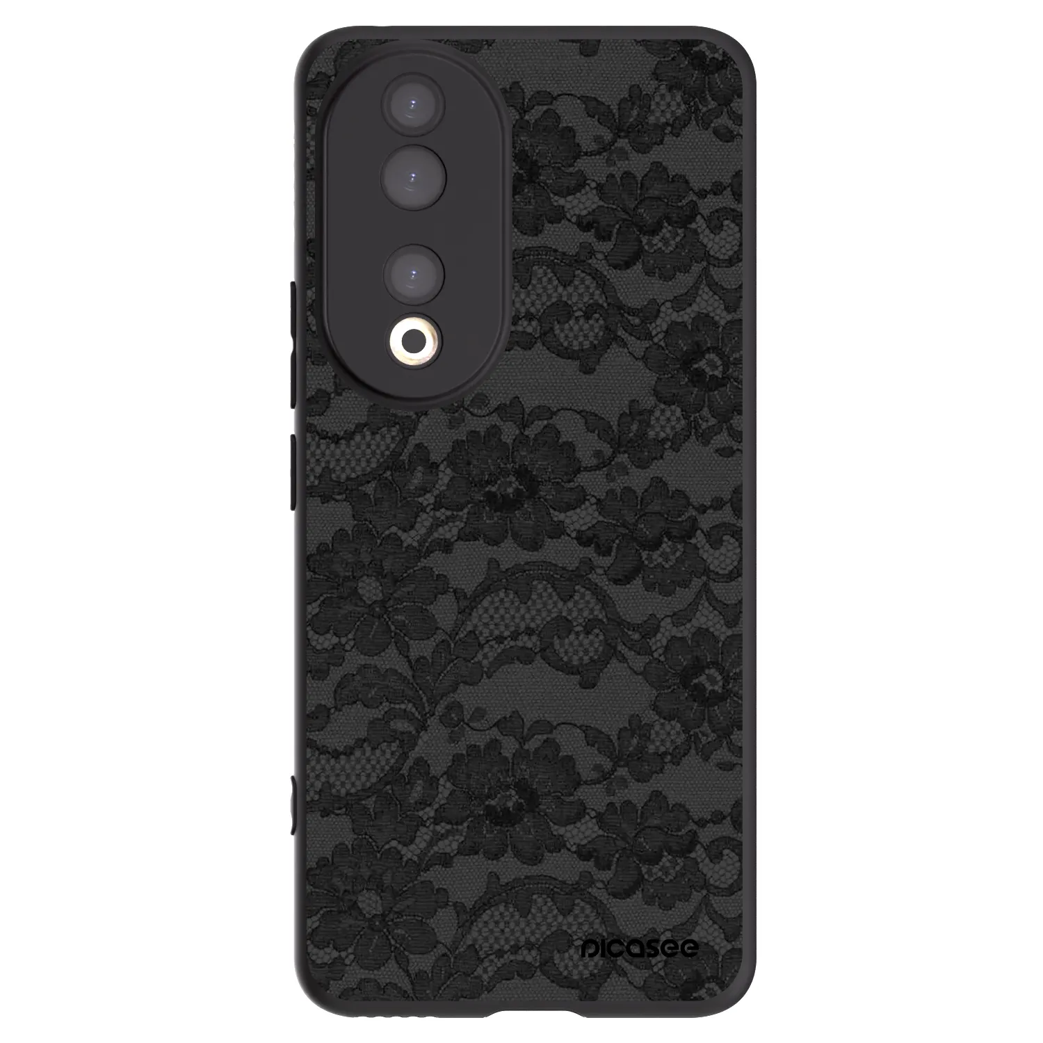 Picasee silikonowe czarne etui na Honor 90 5G - Dark Elegance