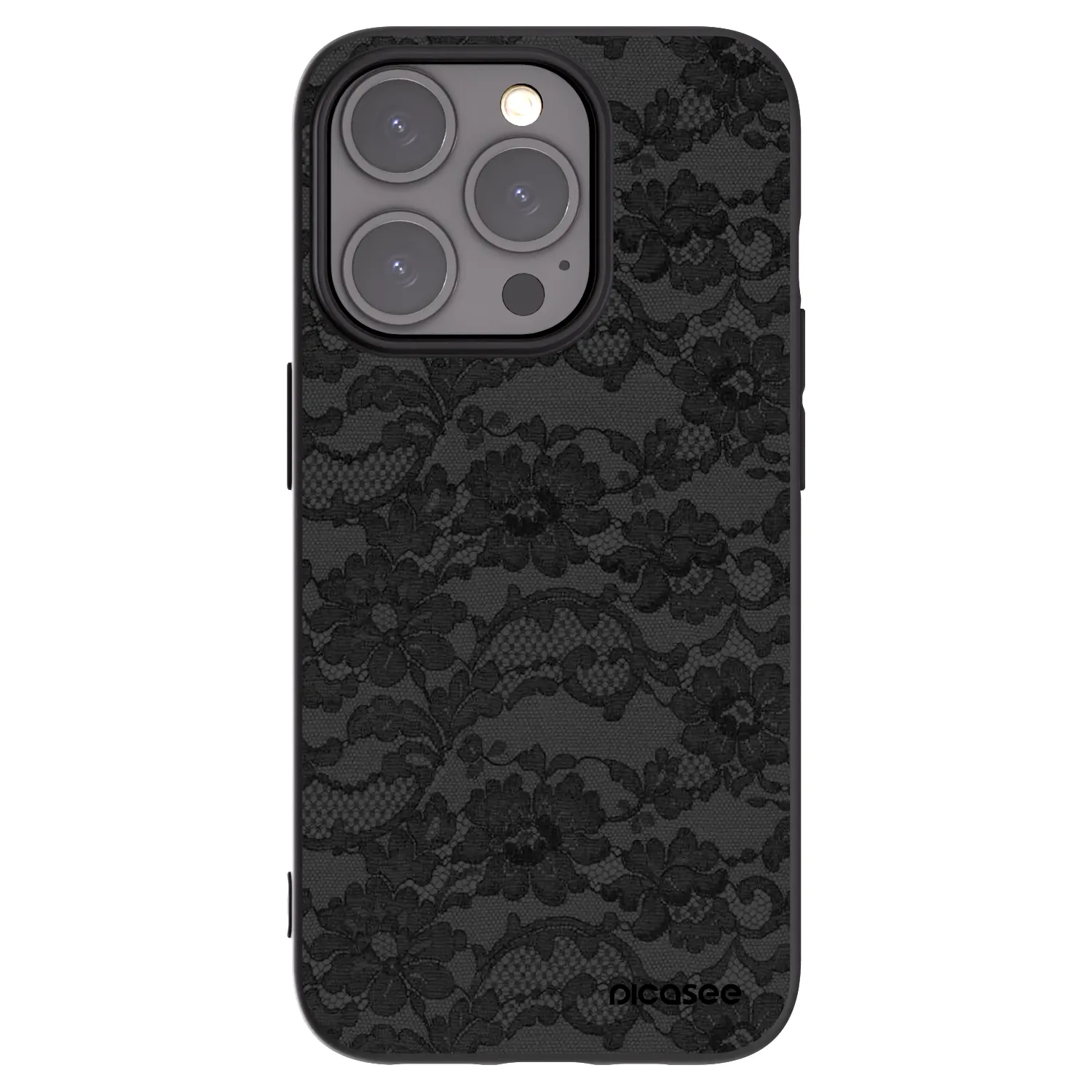 Picasee silikonowe czarne etui na Apple iPhone 15 Pro - Dark Elegance