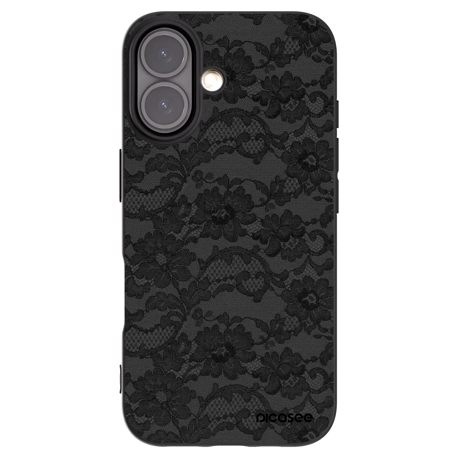 Picasee silikonowe czarne etui na Apple iPhone 16 - Dark Elegance
