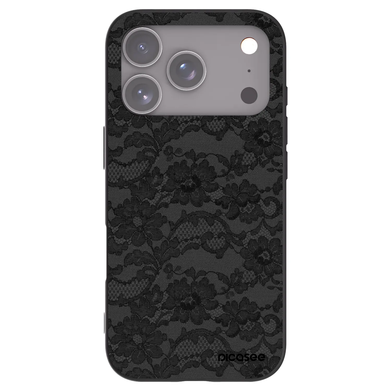Picasee silikonowe czarne etui na Apple iPhone 17 Pro - Dark Elegance