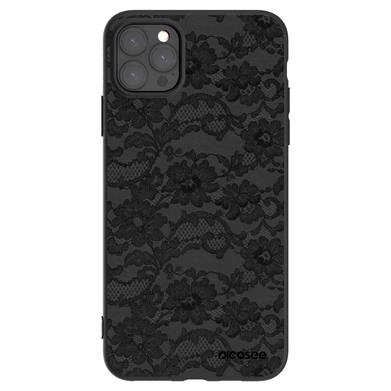 Picasee silikonowe czarne etui na Apple iPhone 11 Pro Max - Dark Elegance