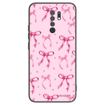 Picasee silikonowe czarne etui na Xiaomi Redmi 9 - Bow Aesthetic