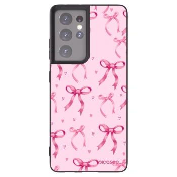 Picasee silikonowe czarne etui na Samsung Galaxy S21 Ultra 5G G998B - Bow Aesthetic