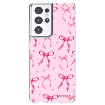 Picasee silikonowe przeźroczyste etui na Samsung Galaxy S21 Ultra 5G G998B - Bow Aesthetic