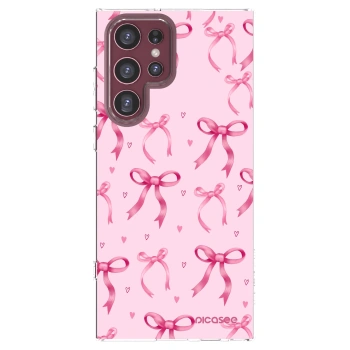 Picasee silikonowe przeźroczyste etui na Samsung Galaxy S22 Ultra 5G - Bow Aesthetic