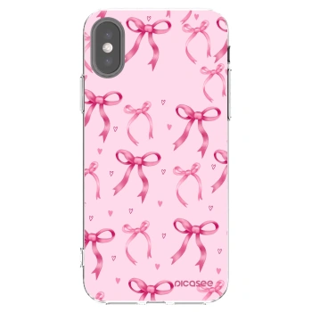 Picasee silikonowe przeźroczyste etui na Apple iPhone X/XS - Bow Aesthetic