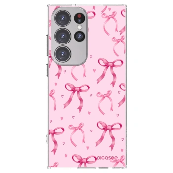 Picasee silikonowe przeźroczyste etui na Samsung Galaxy S23 Ultra 5G - Bow Aesthetic