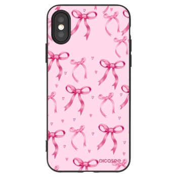 Picasee silikonowe czarne etui na Apple iPhone X/XS - Bow Aesthetic