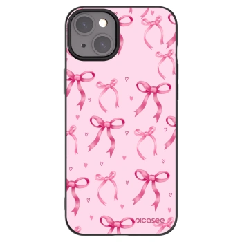 Picasee silikonowe czarne etui na Apple iPhone 15 Plus - Bow Aesthetic