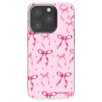 Picasee silikonowe przeźroczyste etui na Apple iPhone 15 Pro - Bow Aesthetic
