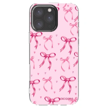 Picasee silikonowe przeźroczyste etui na Apple iPhone 16 Pro Max - Bow Aesthetic