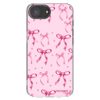 Picasee silikonowe przeźroczyste etui na Apple iPhone 16e - Bow Aesthetic