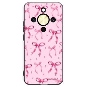 Picasee silikonowe czarne etui na Honor Magic8 Lite 5G - Bow Aesthetic