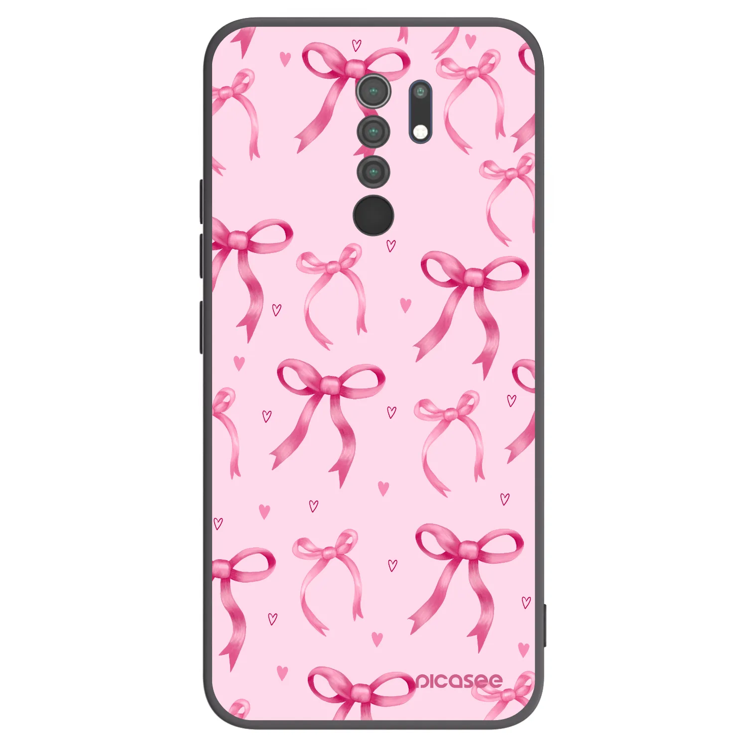 Picasee silikonowe czarne etui na Xiaomi Redmi 9 - Bow Aesthetic