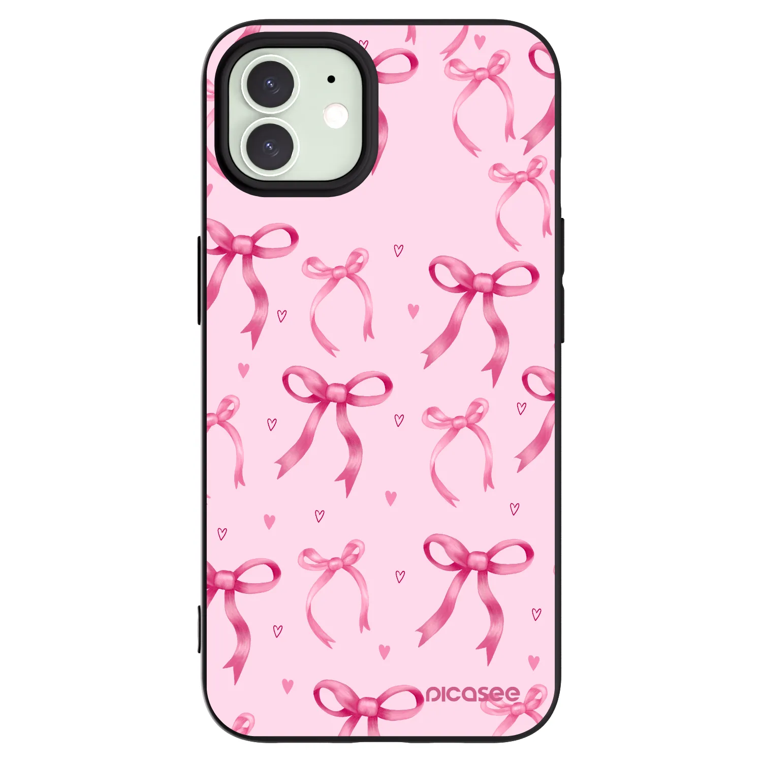 Picasee silikonowe czarne etui na Apple iPhone 12 Pro - Bow Aesthetic