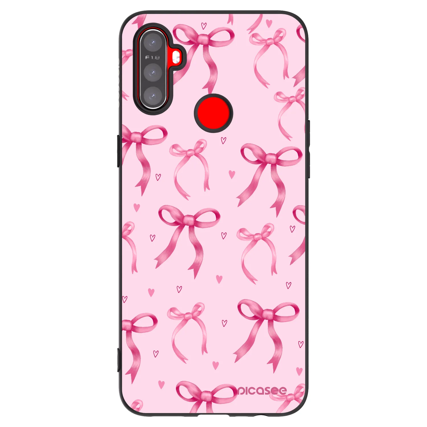 Picasee silikonowe czarne etui na Realme C3 - Bow Aesthetic
