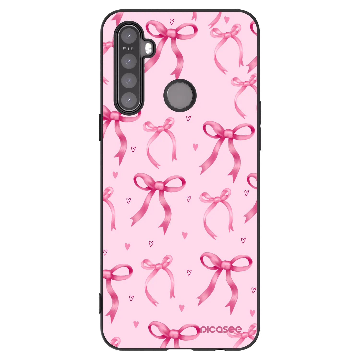 Picasee silikonowe czarne etui na Realme 5 - Bow Aesthetic