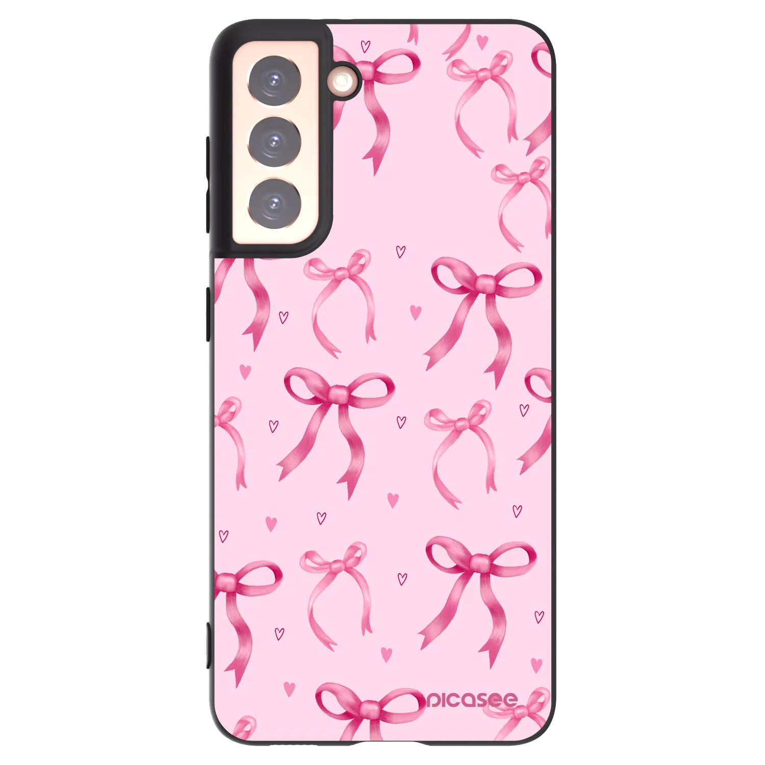 Picasee silikonowe czarne etui na Samsung Galaxy S21 5G G991B - Bow Aesthetic