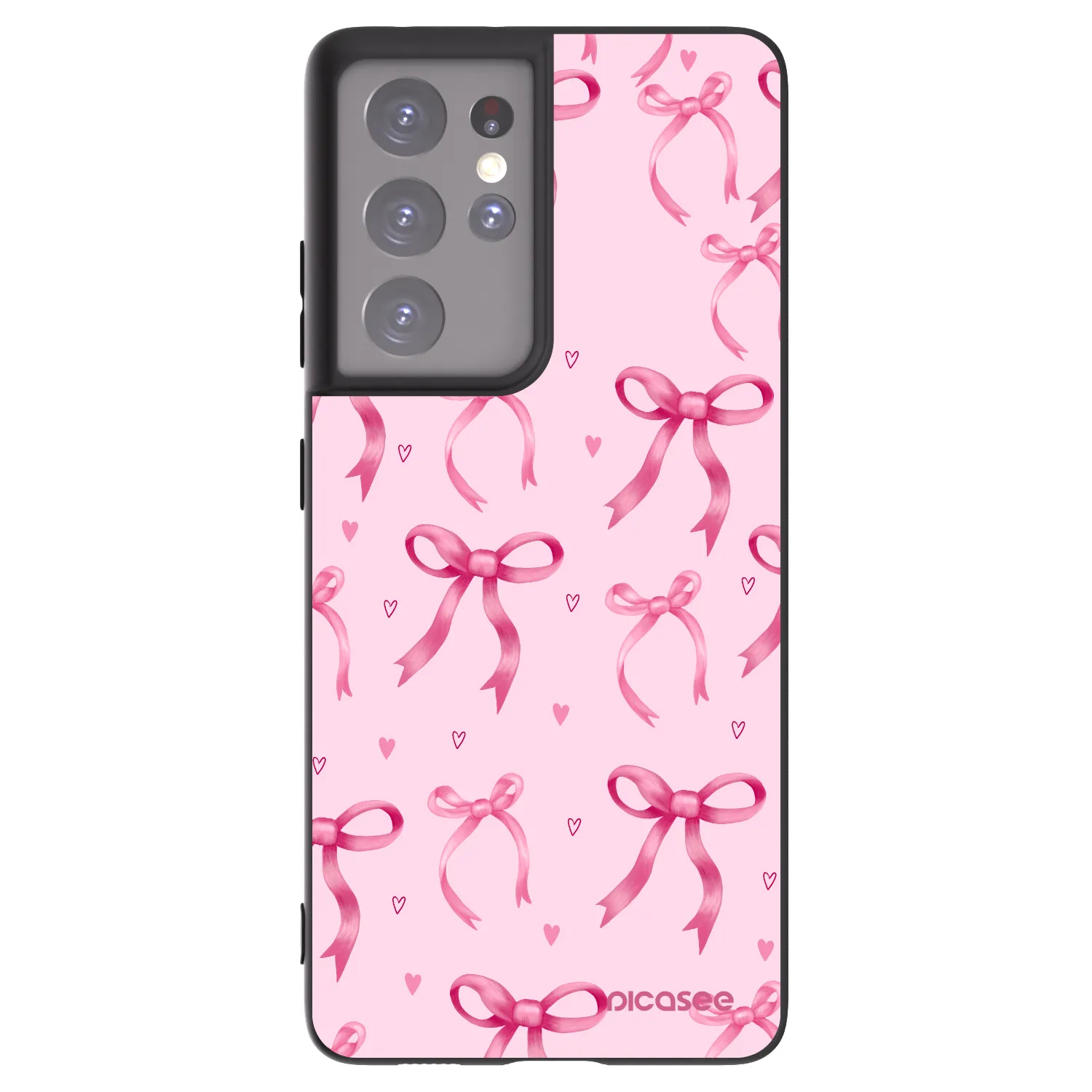 Picasee silikonowe czarne etui na Samsung Galaxy S21 Ultra 5G G998B - Bow Aesthetic