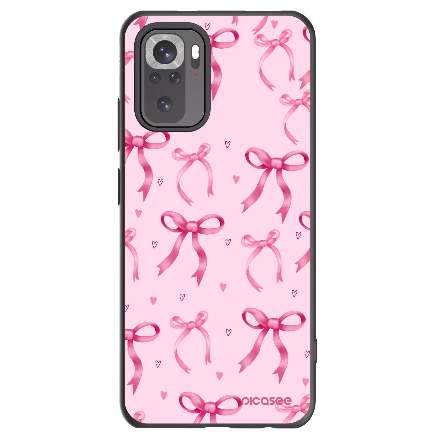 Picasee silikonowe czarne etui na Xiaomi Redmi Note 10 - Bow Aesthetic