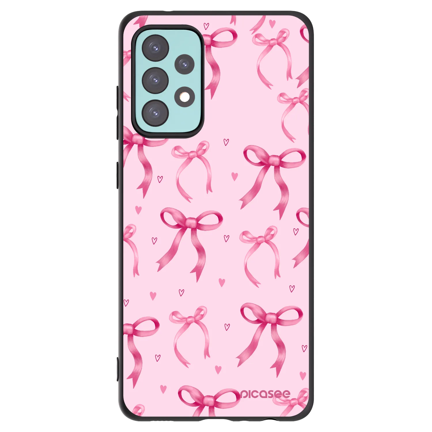 Picasee silikonowe czarne etui na Samsung Galaxy A72 A725F - Bow Aesthetic