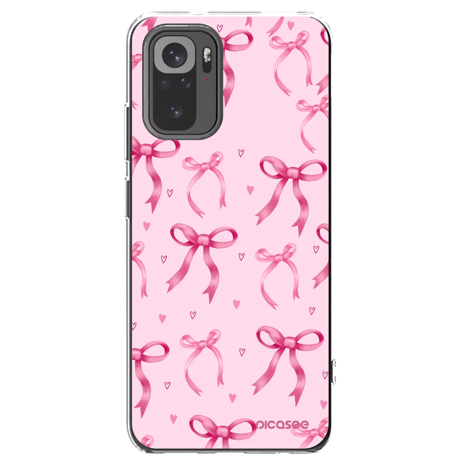 Picasee silikonowe przeźroczyste etui na Xiaomi Redmi Note 10S - Bow Aesthetic